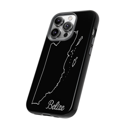 Belize Outline Phone Case – Minimal Country Map Tough Case (iPhone, Samsung, Pixel)