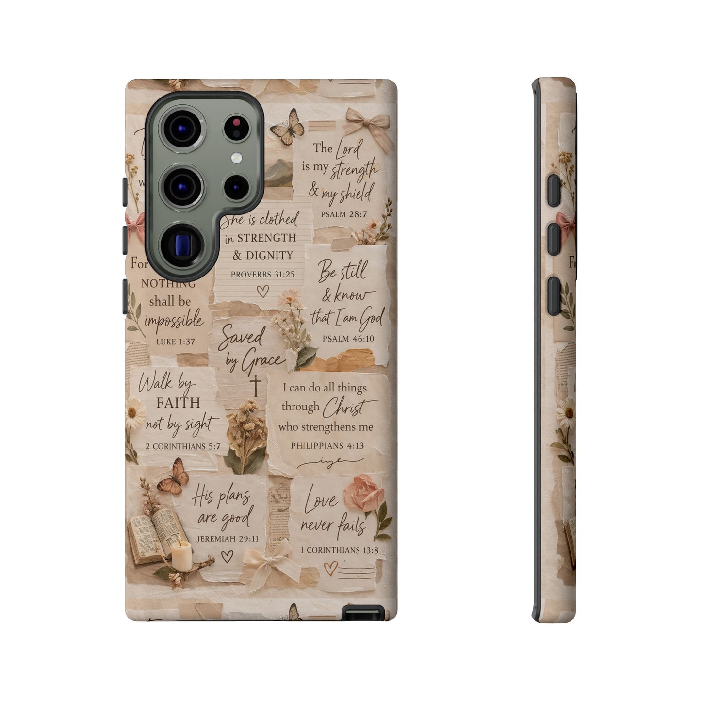Christian Bible Verse Phone Case | Faith Scripture Aesthetic Floral Christian Case