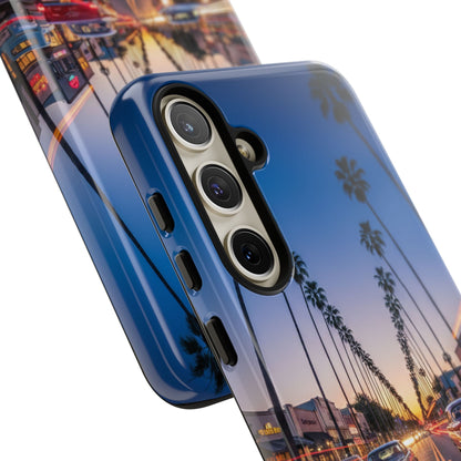 LA Sunset Boulevard Phone Case | Palm Tree Sunset Aesthetic | City Night Tough Case