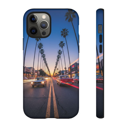 LA Sunset Boulevard Phone Case | Palm Tree Sunset Aesthetic | City Night Tough Case
