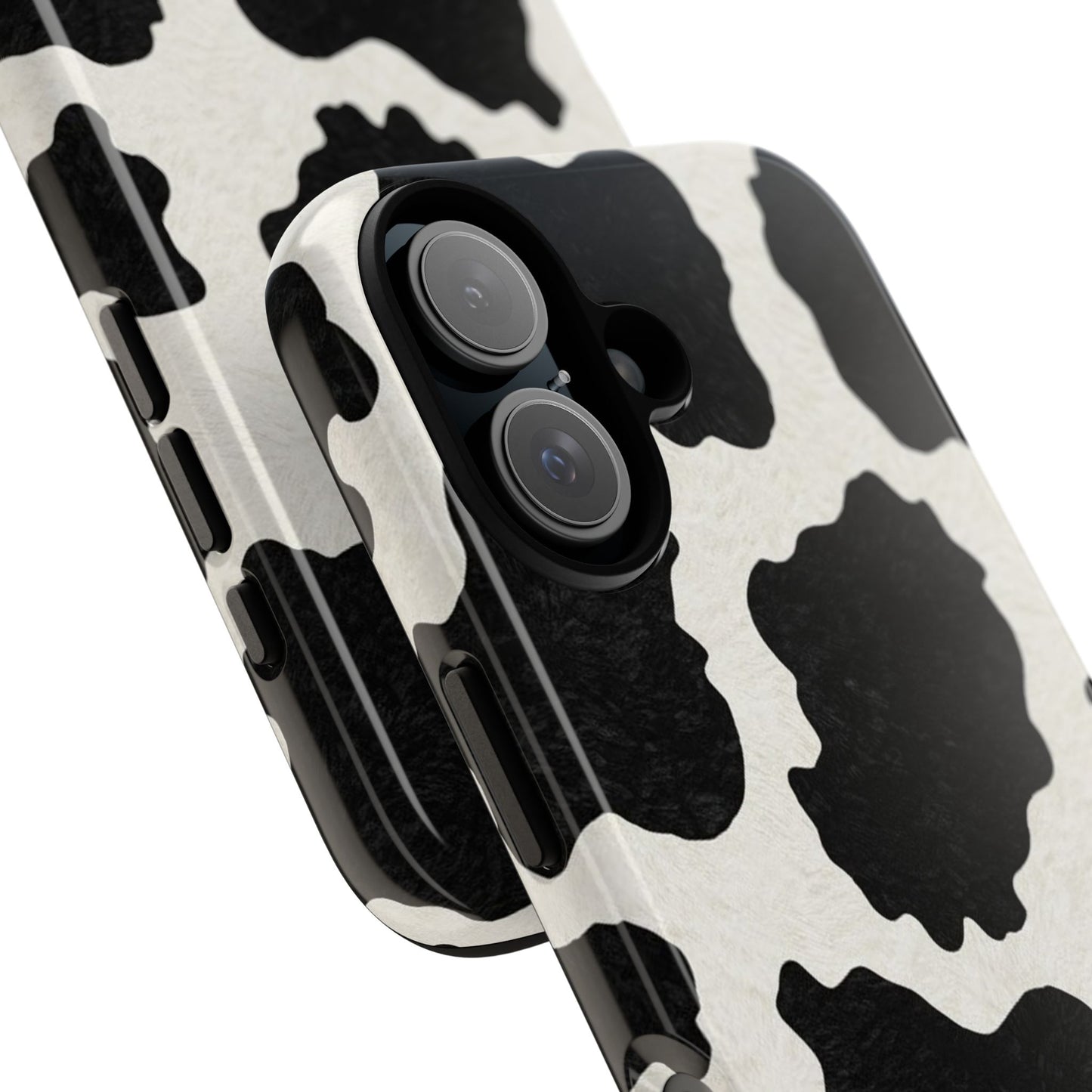 Black & White Cow Print Phone Case | Western Aesthetic iPhone & Samsung Tough Case