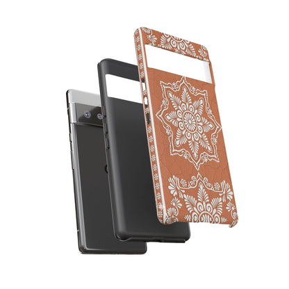 Talavera Terracotta Phone Case | Mexican Floral Pattern iPhone & Samsung Tough Case | Boho Clay Aesthetic Cover