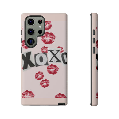 XOXO Kiss Print Phone Case | Coquette Valentine Aesthetic | Cute Pink Lipstick Kiss Tough Case for iPhone & Samsung