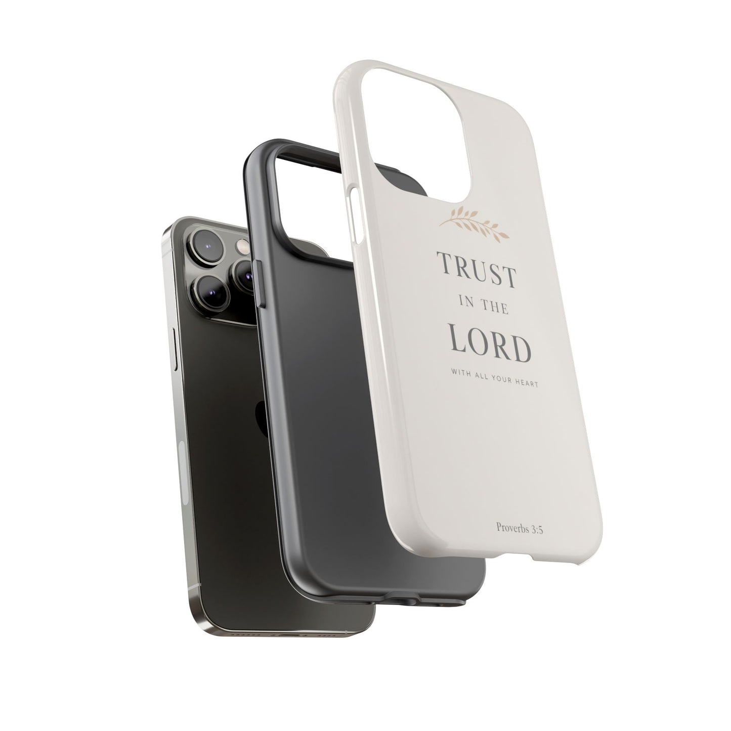 Proverbs 3:5 Christian Phone Case Trust in the Lord Minimalist Faith Cover