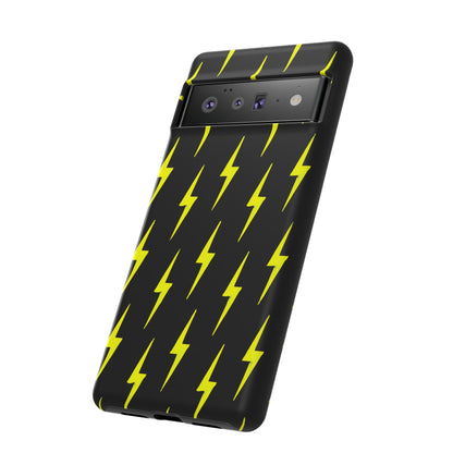 Yellow Lightning Bolt Tough Phone Case | Bold Electric Pattern Case for Iphone, Samsung Galaxy and Pixel