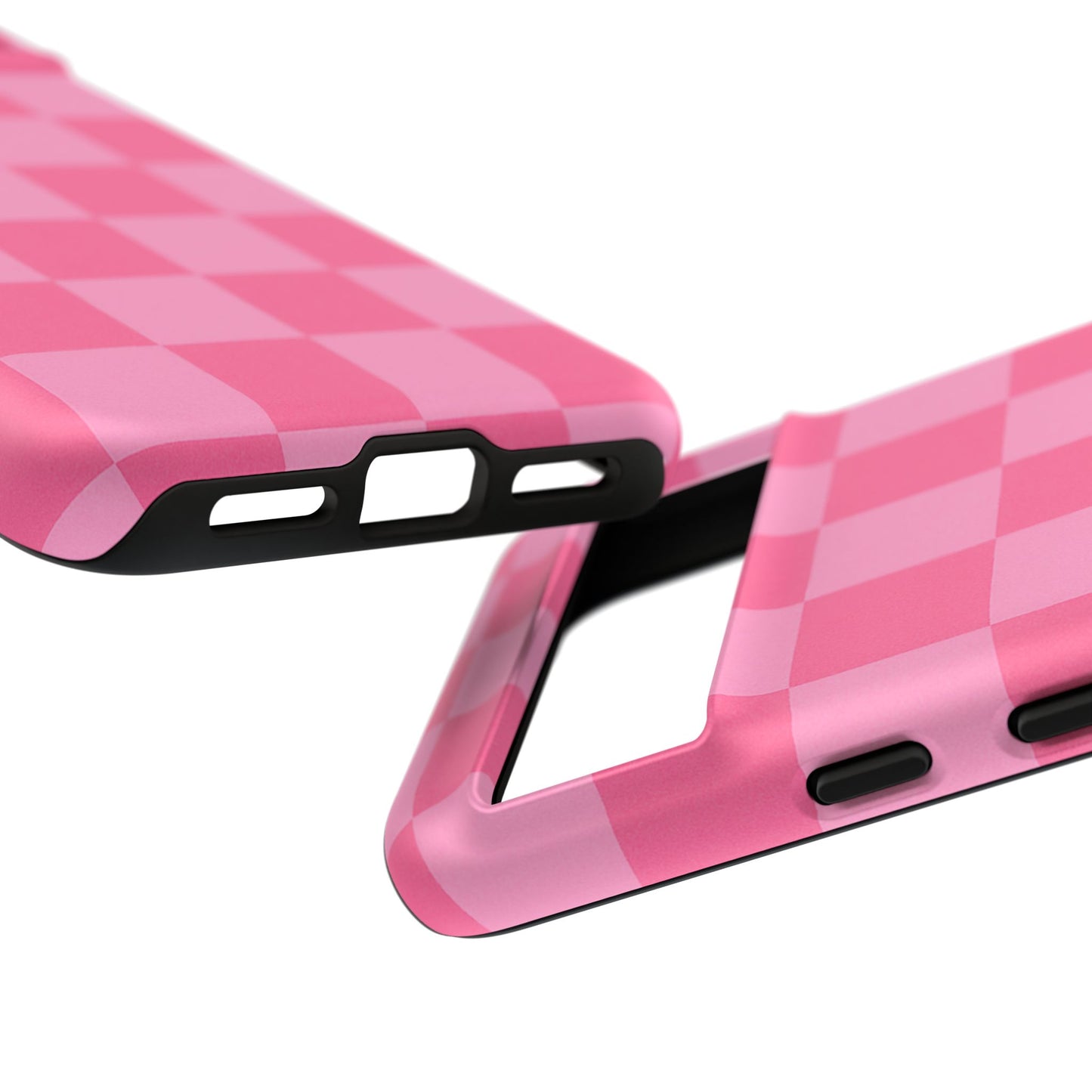 Pink Checkerboard Phone Case – Cute Aesthetic Tough Case for iPhone & Samsung