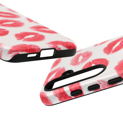 Red Lipstick Kiss Phone Case – Sexy Lip Print Pattern Tough Protective Cover