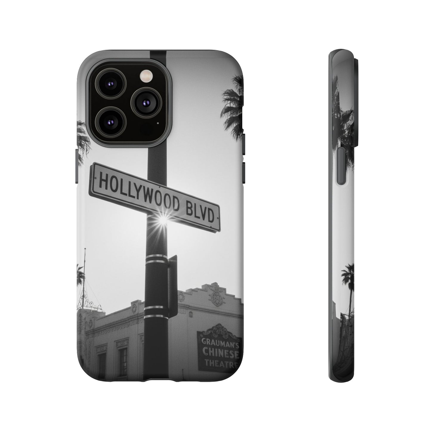 Hollywood Blvd Phone Case | Vintage Los Angeles Street Sign | Black & White LA Aesthetic