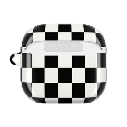Checkerboard AirPod Case – Black & White Retro Pattern
