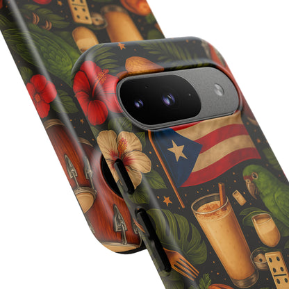 Puerto Rican Culture Phone Case | Boricua Icons Caribbean Aesthetic Tough Protective Case