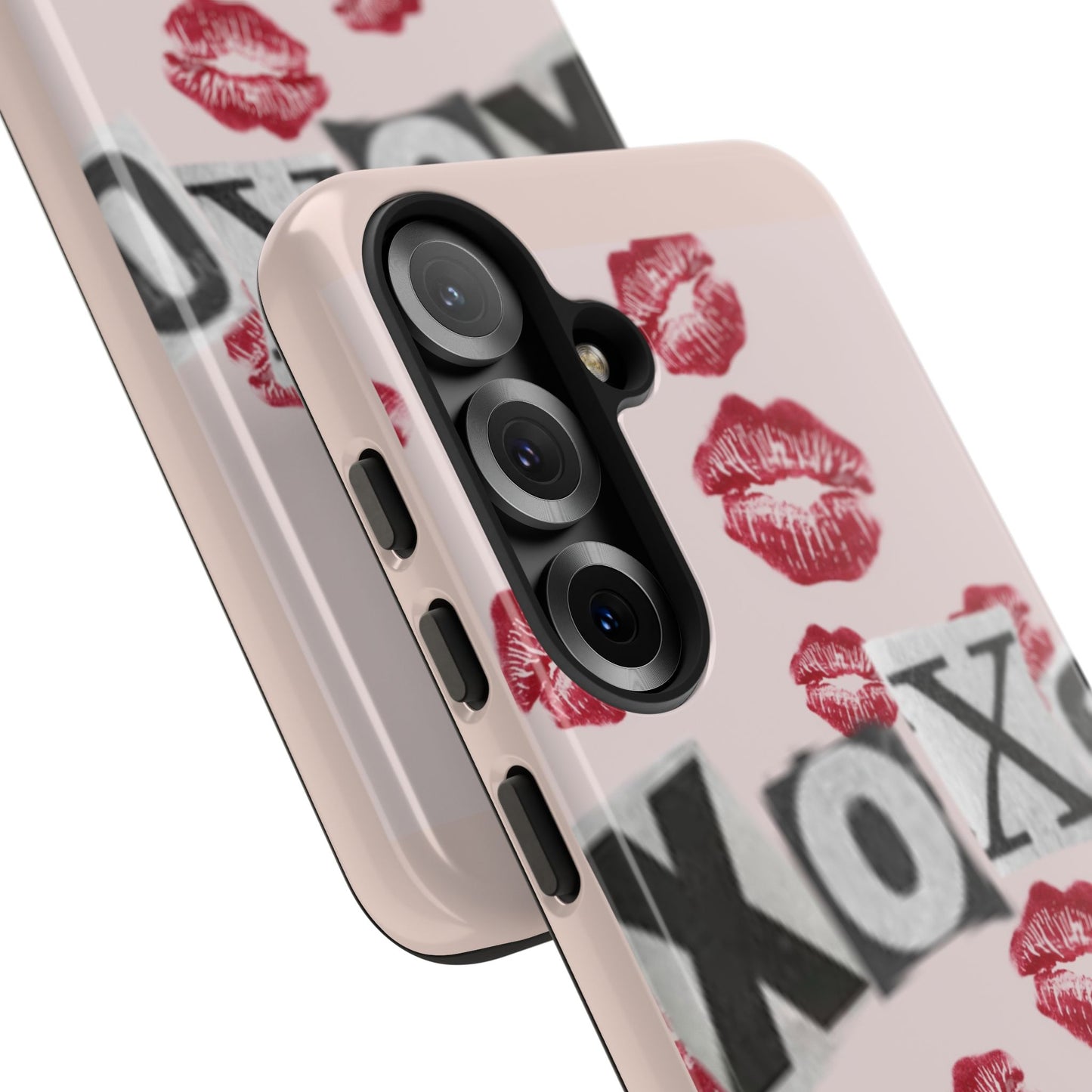 XOXO Kiss Print Phone Case | Coquette Valentine Aesthetic | Cute Pink Lipstick Kiss Tough Case for iPhone & Samsung
