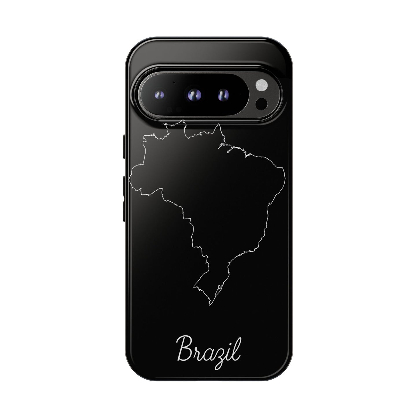 Brazil Outline Phone Case – Minimal Country Map Tough Case (iPhone, Samsung, Pixel)