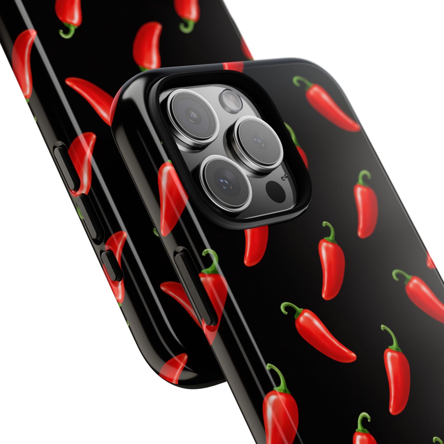 Spicy Chili Pepper Phone Case – Black Cute Hot Pepper Tough Cover for Iphone, Samsung Galaxy and Pixel