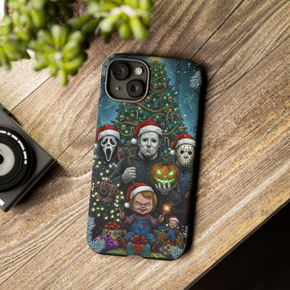 Christmas Horror Phone Case – Festive Slasher Collage Tough Case (iPhone, Samsung, Pixel)
