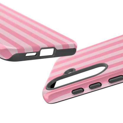 Pink Stripe Phone Case – Pastel Coquette Aesthetic Tough Protective Case
