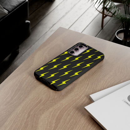 Yellow Lightning Bolt Tough Phone Case | Bold Electric Pattern Case for Iphone, Samsung Galaxy and Pixel