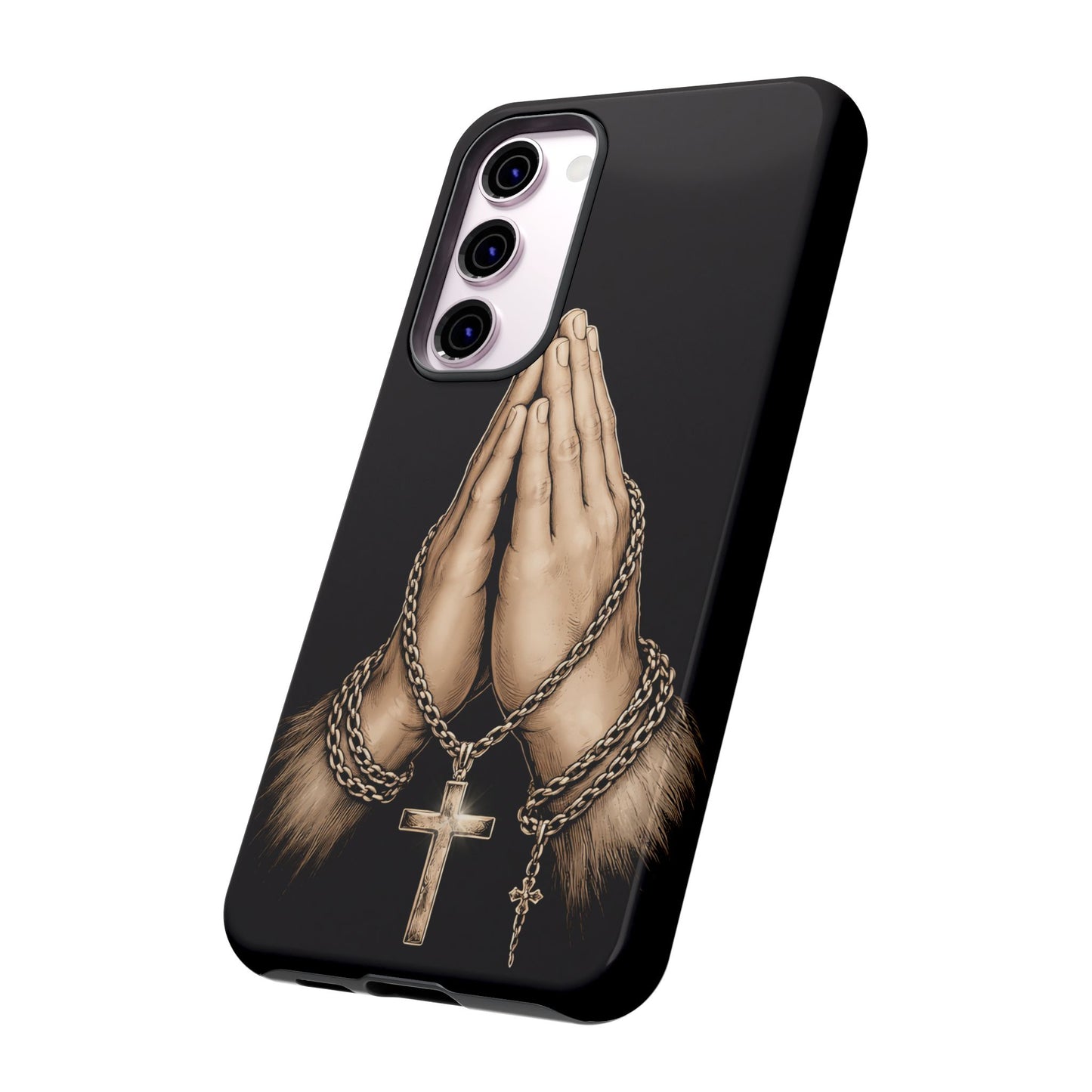 Praying Hands Cross Phone Case – Christian Faith Scripture Cover