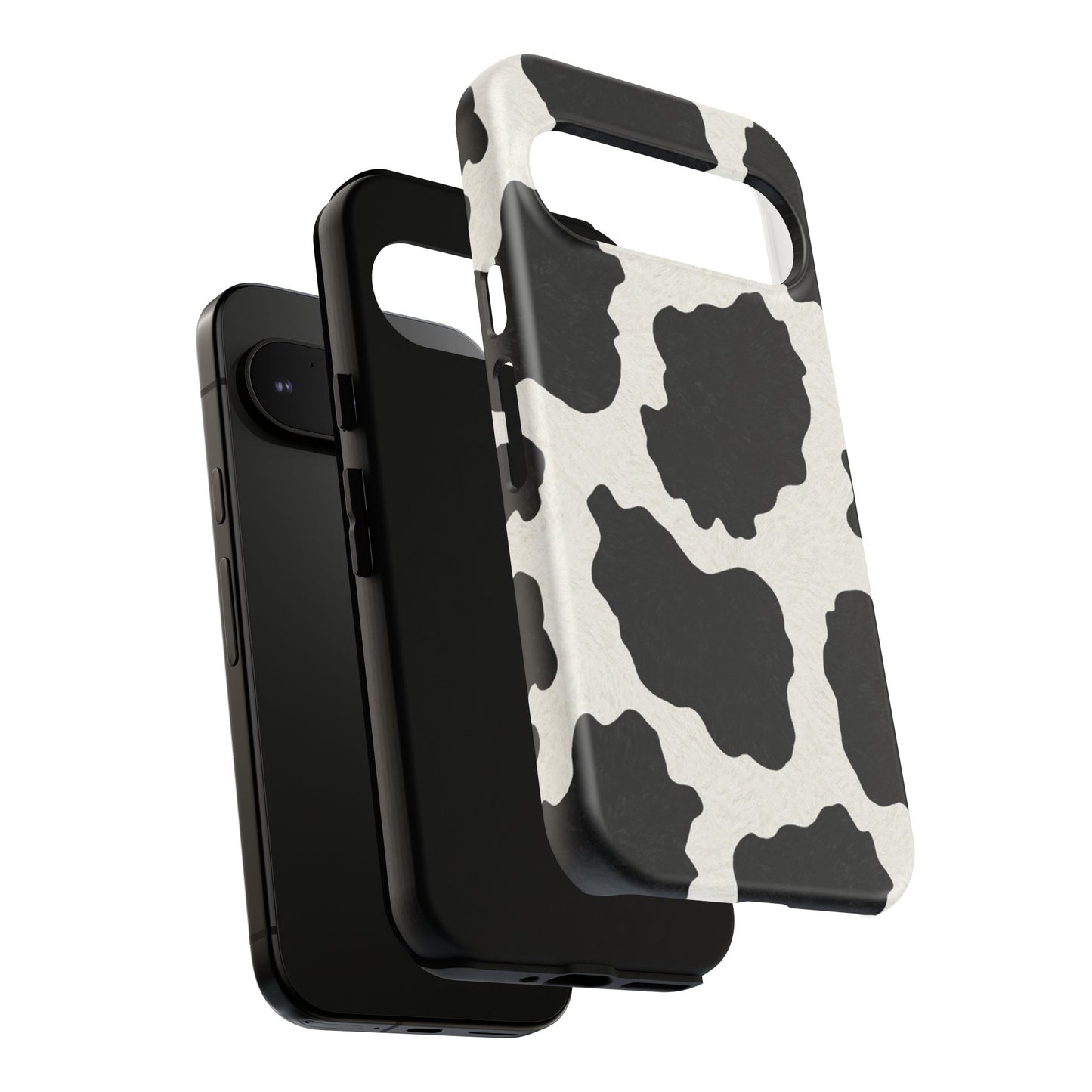Black & White Cow Print Phone Case | Western Aesthetic iPhone & Samsung Tough Case