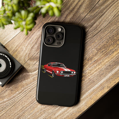 Red Muscle Car Phone Case – Classic Car Racing Tough Protective Case
