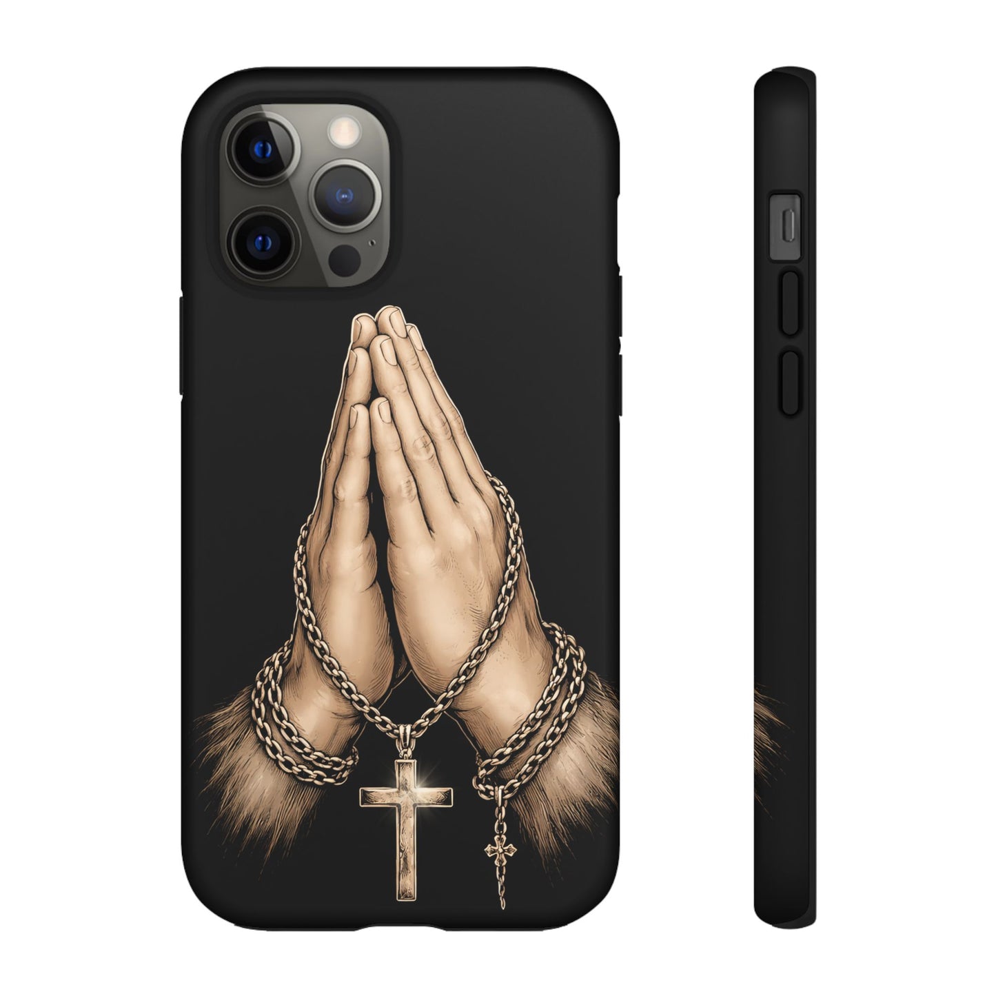 Praying Hands Cross Phone Case – Christian Faith Scripture Cover
