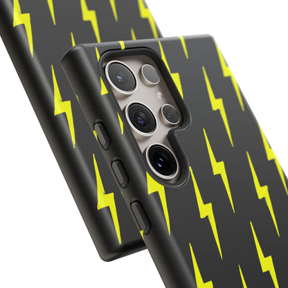 Yellow Lightning Bolt Tough Phone Case | Bold Electric Pattern Case for Iphone, Samsung Galaxy and Pixel