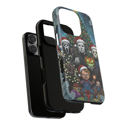 Christmas Horror Phone Case – Festive Slasher Collage Tough Case (iPhone, Samsung, Pixel)