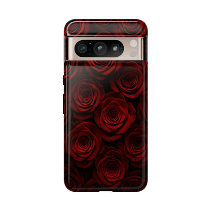 Dark Red Rose Phone Case – Gothic Floral Tough Case (iPhone, Samsung, Pixel)