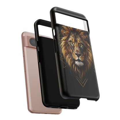 Majestic Lion Phone Case – Black Gold Luxury Lion Art Tough Protective Case