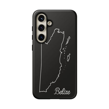 Belize Outline Phone Case – Minimal Country Map Tough Case (iPhone, Samsung, Pixel)