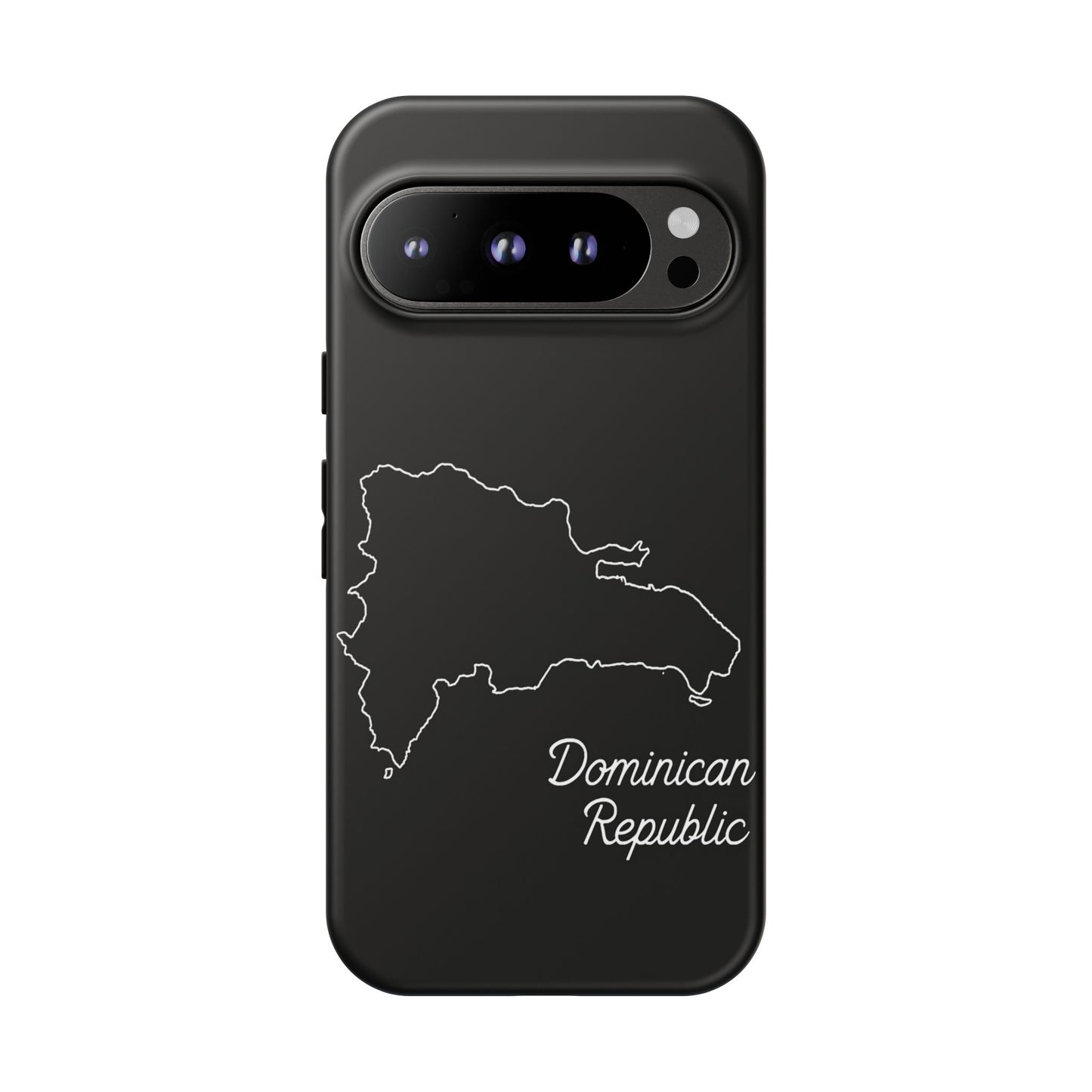 Dominican Republic Outline Phone Case – Minimal Country Map Tough Case (iPhone, Samsung, Pixel)