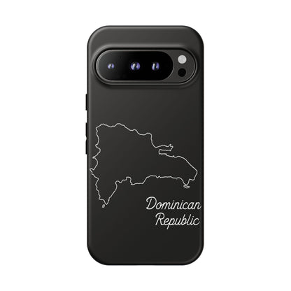 Dominican Republic Outline Phone Case – Minimal Country Map Tough Case (iPhone, Samsung, Pixel)