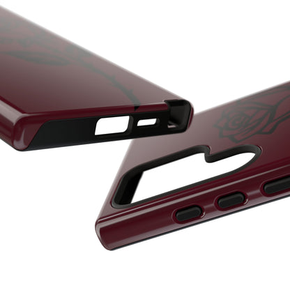 Black Rose Burgundy iPhone Case | Dark Aesthetic Shockproof Protective Cover