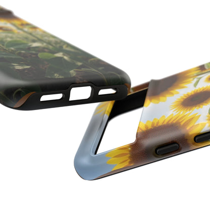Sunflower Field Phone Case | Golden Hour Floral Aesthetic | Bright Summer Tough Case