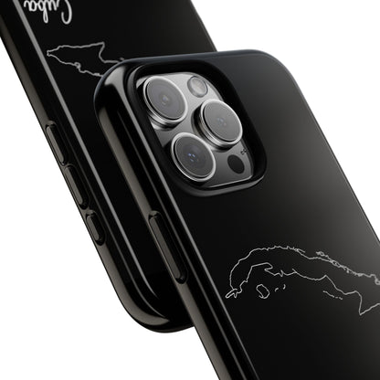 Cuba Outline Phone Case – Minimal Country Map Tough Case (iPhone, Samsung, Pixel)