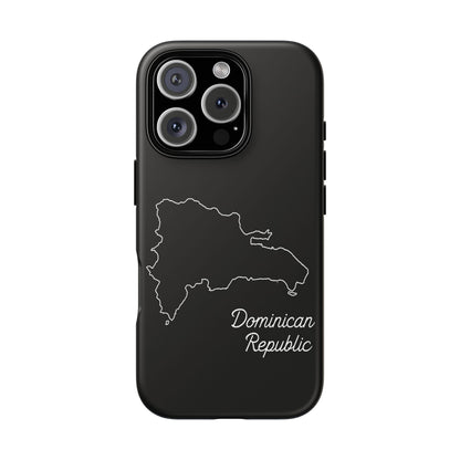 Dominican Republic Outline Phone Case – Minimal Country Map Tough Case (iPhone, Samsung, Pixel)