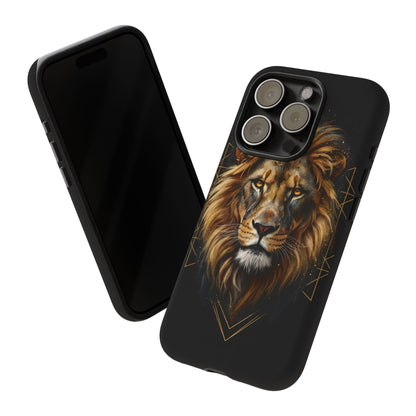 Majestic Lion Phone Case – Black Gold Luxury Lion Art Tough Protective Case