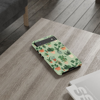 Plant Lover Phone Case | Cute Potted Plants Pattern | Botanical Aesthetic Tough Case