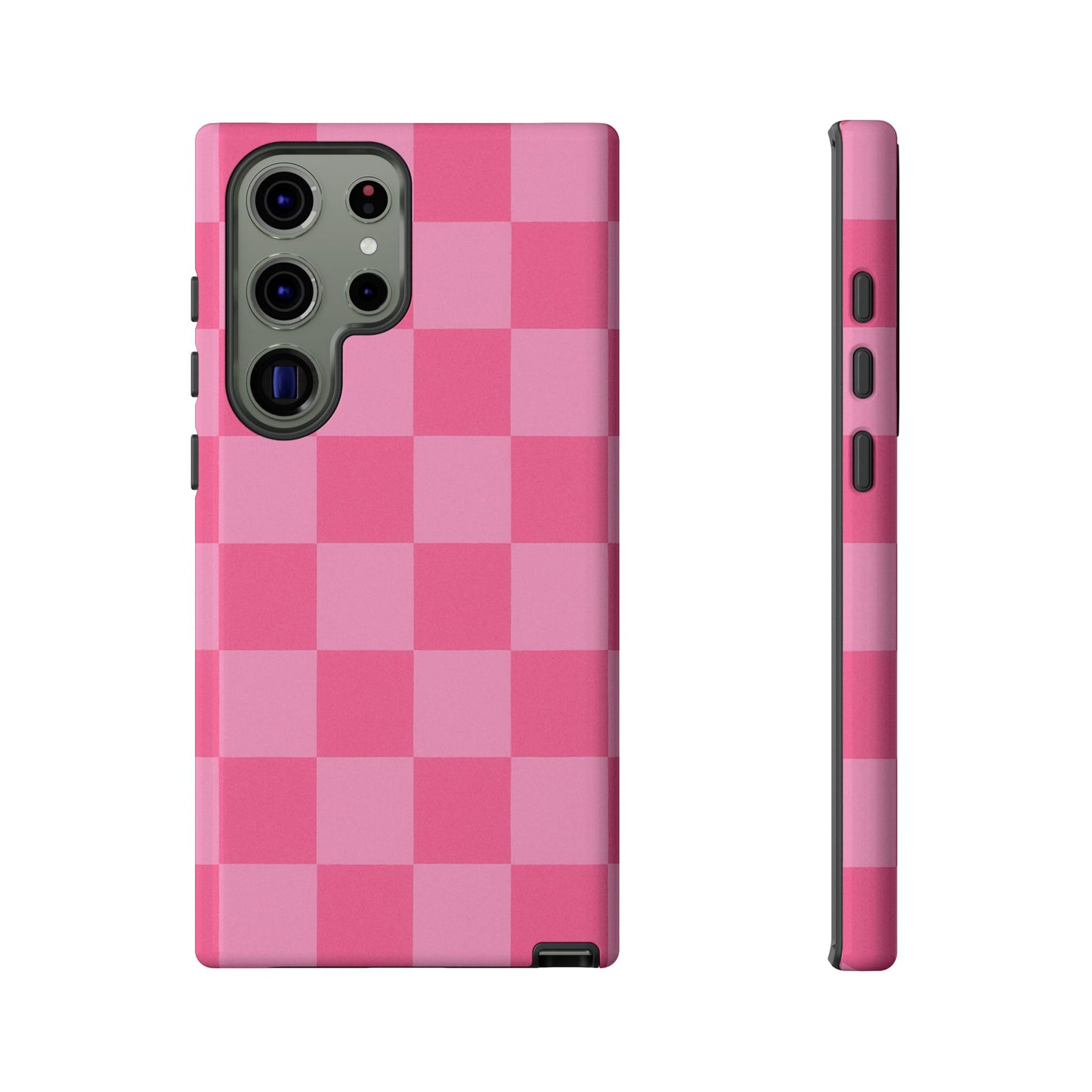 Pink Checkerboard Phone Case | Cute Aesthetic Checkered iPhone & Samsung Tough Case