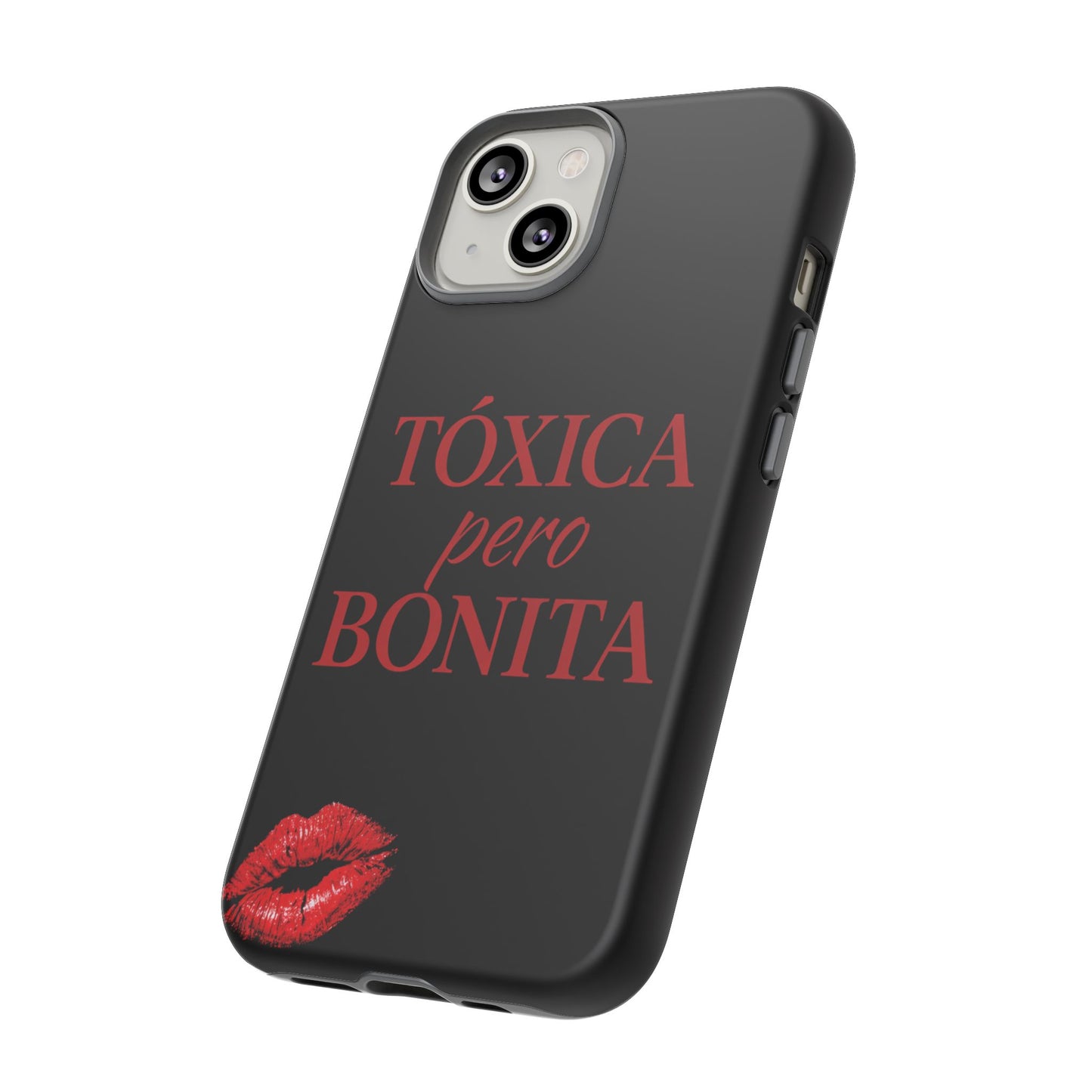Toxica Pero Bonita Phone Case, Latina Quote Case, Red Lips Aesthetic, Spanish Saying Case, Trendy Tough Cover
