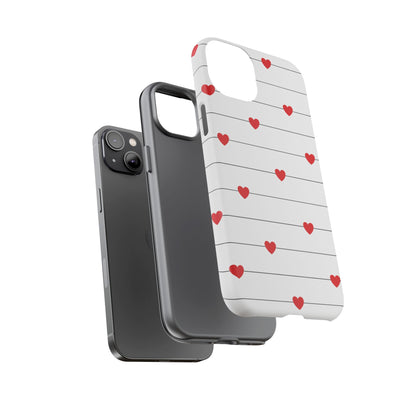 Red Heart Stripe iPhone Case | Tough Shockproof Love Aesthetic Cover