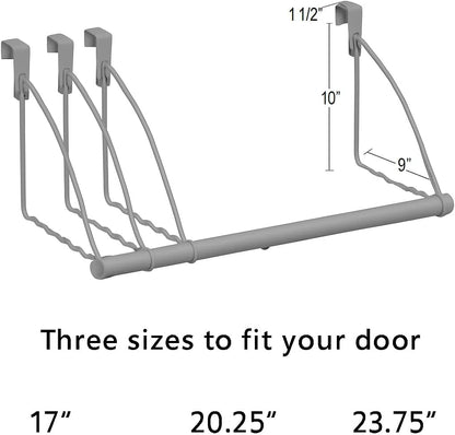 over the Door Hanger - Door Rack Hangers for Clothes - Space Saving Designed for Bedroom & Bathroom - Ideal for Clothes & Towels - Drying Rack, Gray