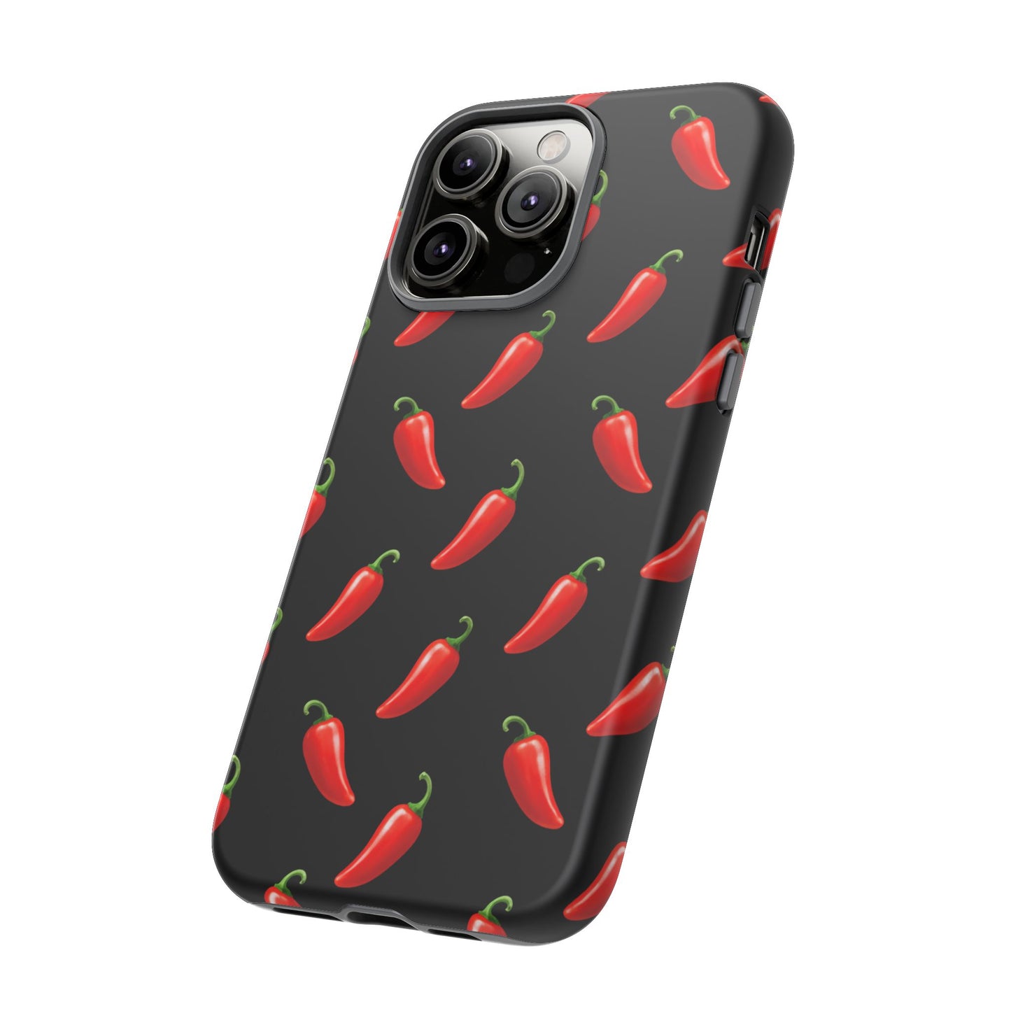 Spicy Chili Pepper Phone Case – Black Cute Hot Pepper Tough Cover for Iphone, Samsung Galaxy and Pixel