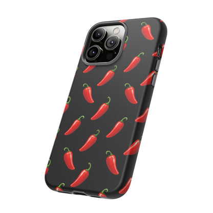 Spicy Chili Pepper Phone Case – Black Cute Hot Pepper Tough Cover for Iphone, Samsung Galaxy and Pixel