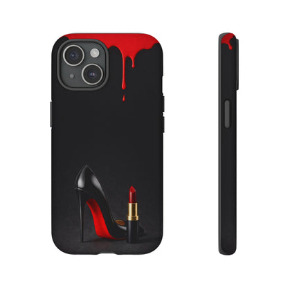 Dark Feminine Red Drip Phone Case – Gothic Glam Tough Cover