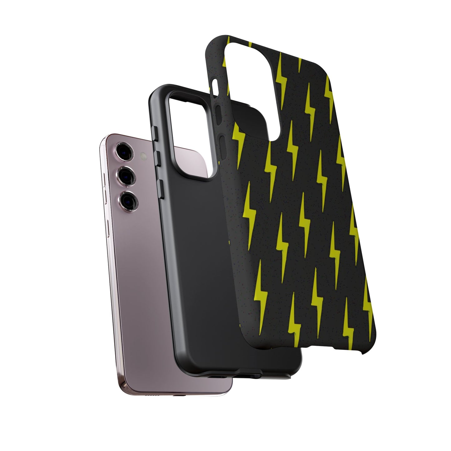 Yellow Lightning Bolt Tough Phone Case | Bold Electric Pattern Case for Iphone, Samsung Galaxy and Pixel
