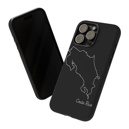 Costa Rica Outline Phone Case – Minimal Country Map Tough Case (iPhone, Samsung, Pixel)