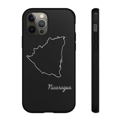 Nicaragua Outline Phone Case – Minimal Country Map Tough Case (iPhone, Samsung, Pixel)