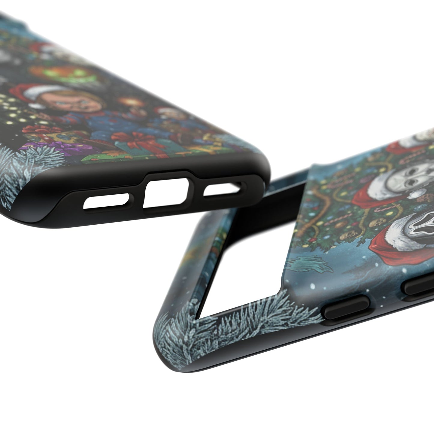 Christmas Horror Phone Case – Festive Slasher Collage Tough Case (iPhone, Samsung, Pixel)
