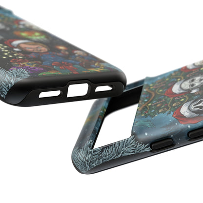 Christmas Horror Phone Case – Festive Slasher Collage Tough Case (iPhone, Samsung, Pixel)