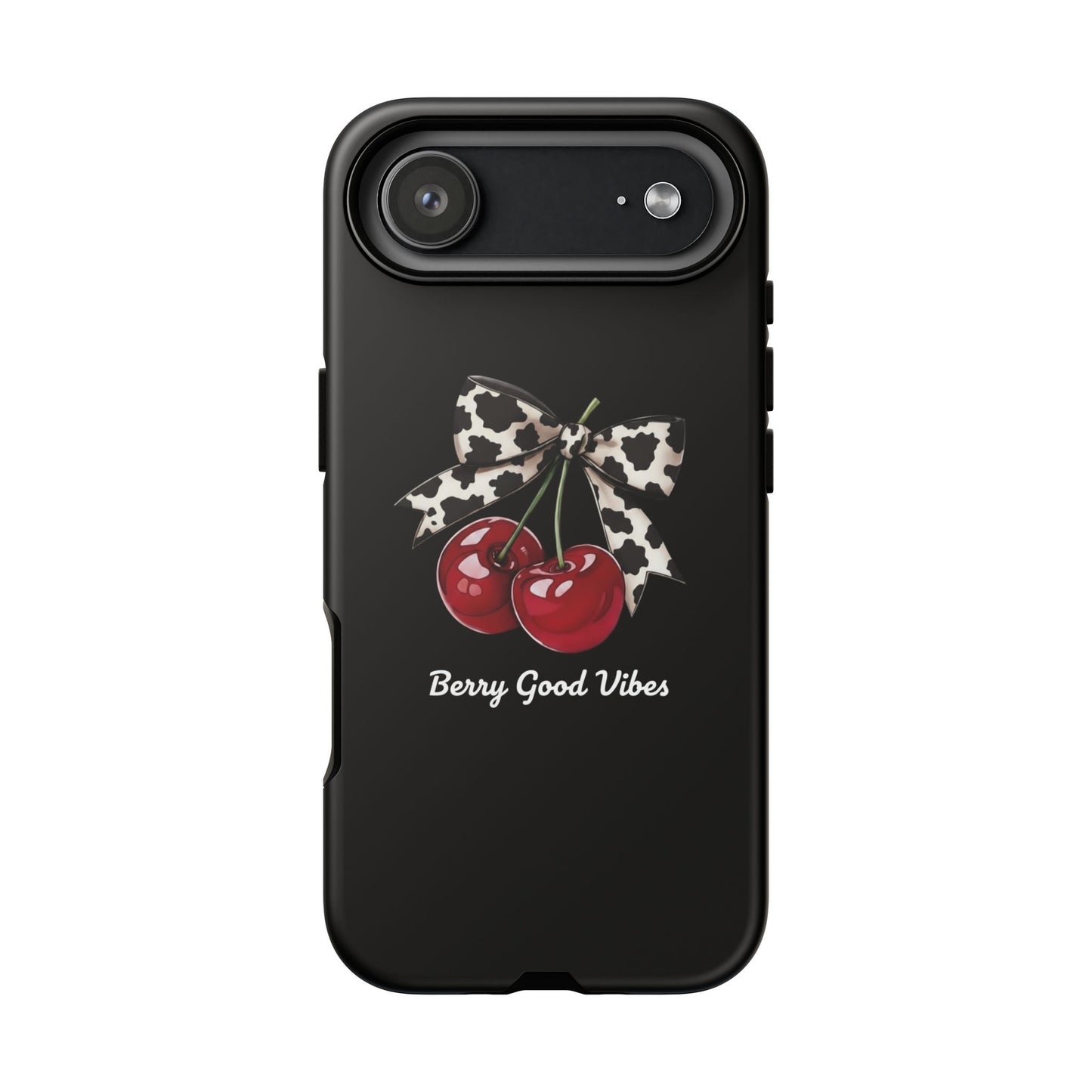 Cherry Cow Print Phone Case | Coquette Bow Aesthetic iPhone & Samsung Tough Case